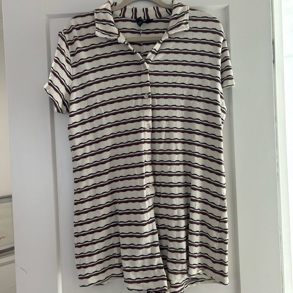 Volcom Striped Button-Up Women's Romper - Picture 1 of 5